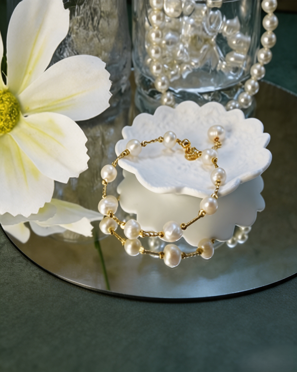Baroque Pearl Twisted Chain Bracelet