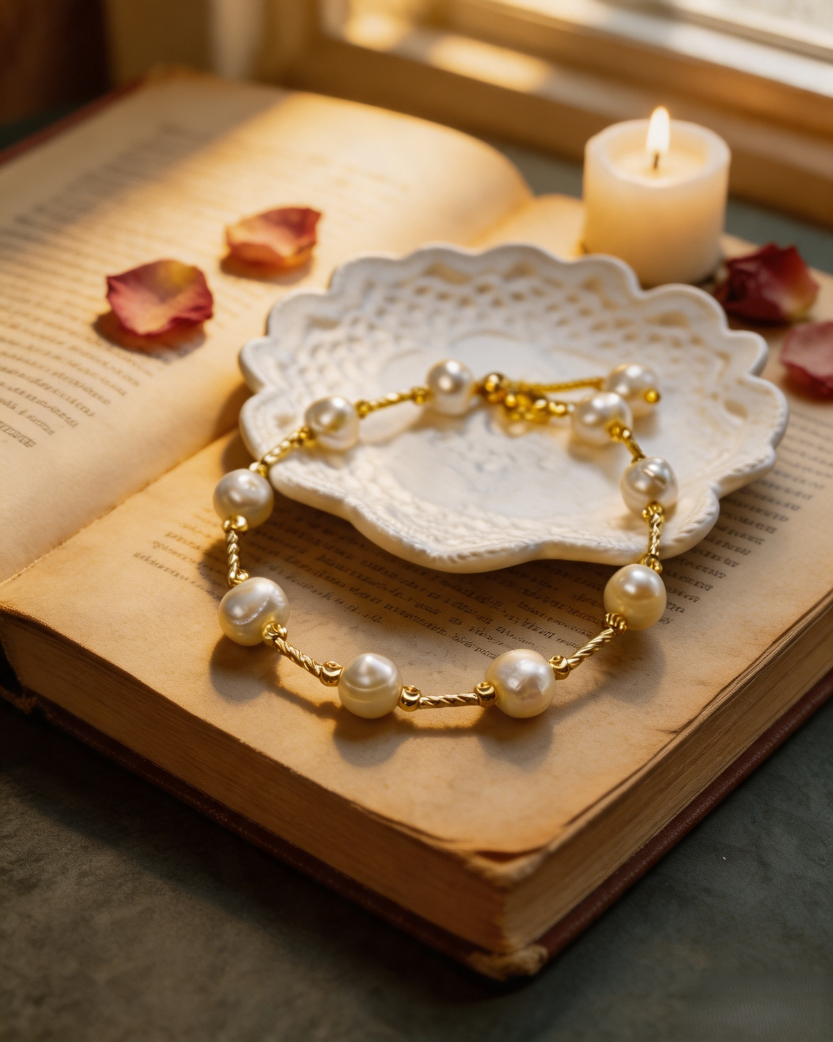 Baroque Pearl Twisted Chain Bracelet