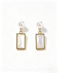 Minimalist Pearl & Mother-of-Pearl Drop Earrings