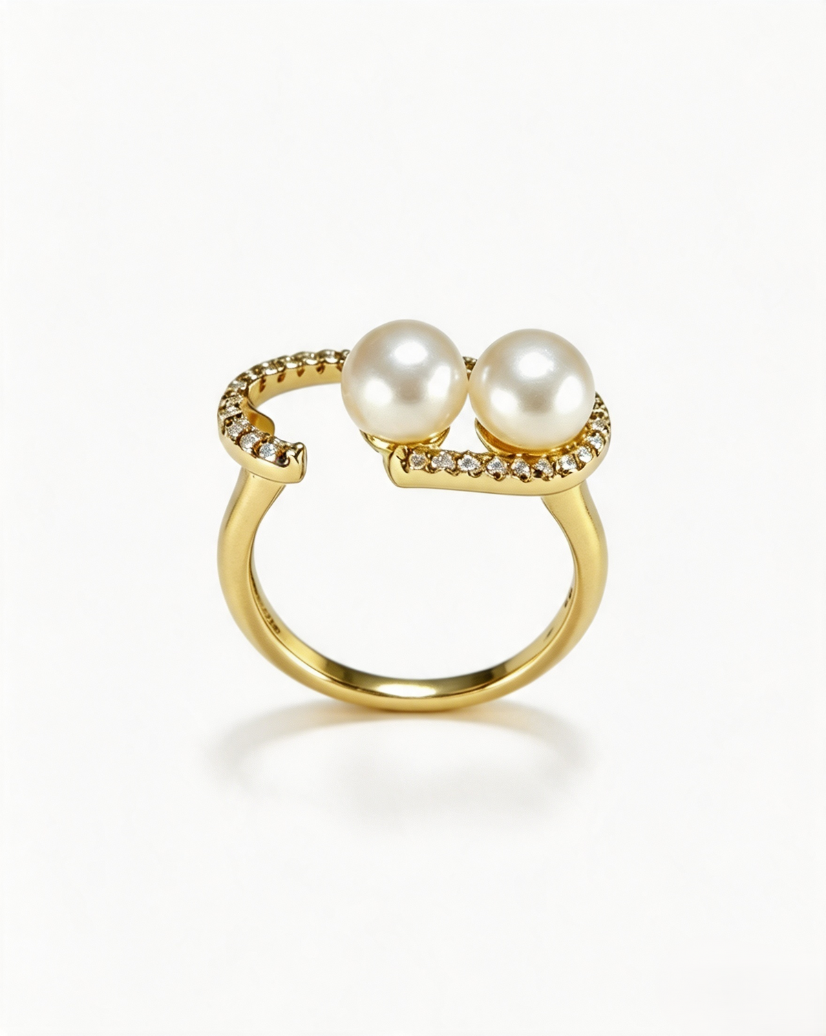 Minimalist Freshwater Pearl Ring, Adjustable Gold-Plated Band