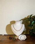 Minimalist Shell & Tiger Eye Jewelry Set