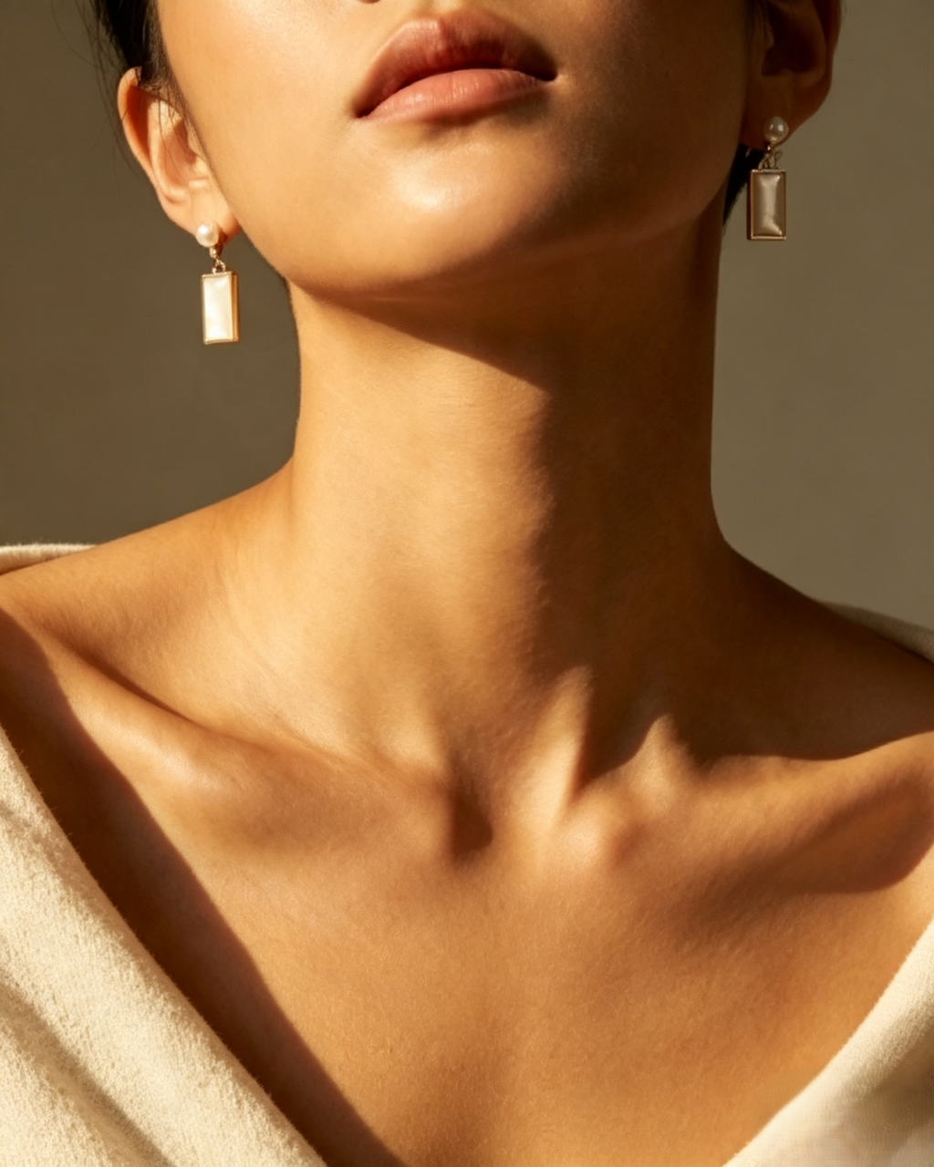 Minimalist Pearl & Mother-of-Pearl Drop Earrings