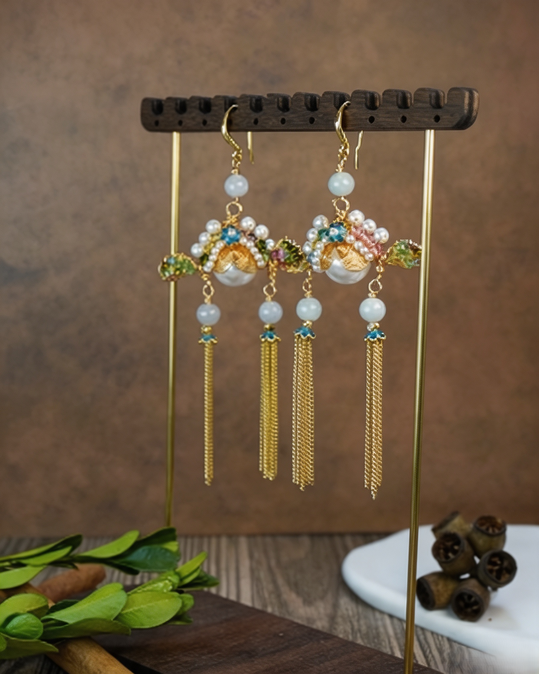Chinese Opera Enamel Tassel Necklace | Traditional Handcrafted Jewelry
