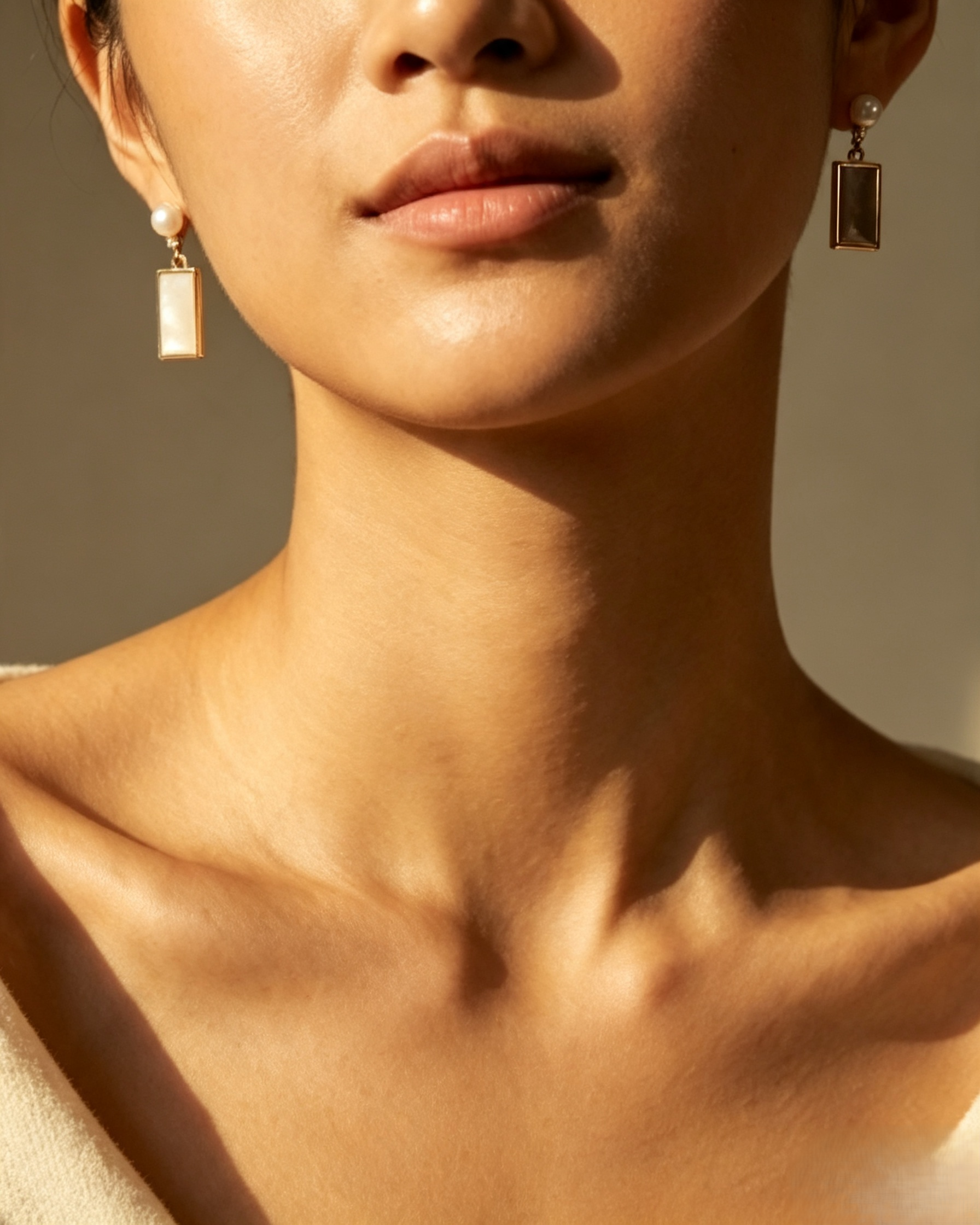 Minimalist Pearl & Mother-of-Pearl Drop Earrings