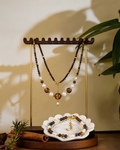Tiger Eye & Pearl Layered Jewelry Set