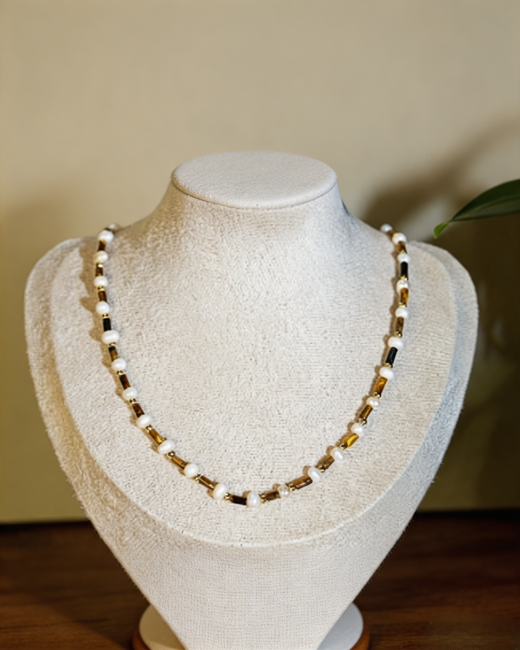 Minimalist Shell & Tiger Eye Jewelry Set