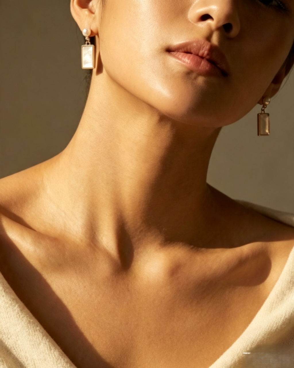 Minimalist Pearl & Mother-of-Pearl Drop Earrings