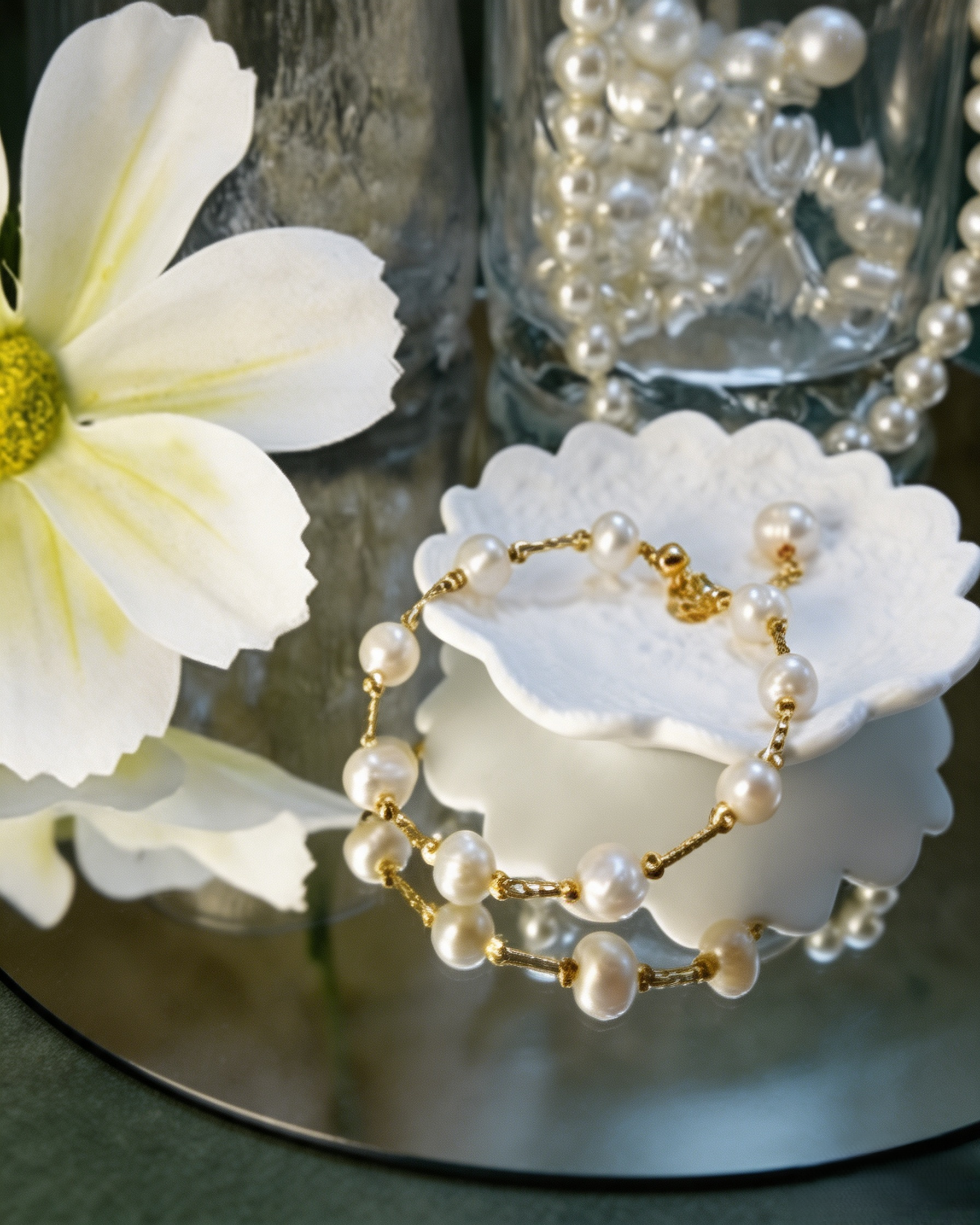 Baroque Pearl Twisted Chain Bracelet