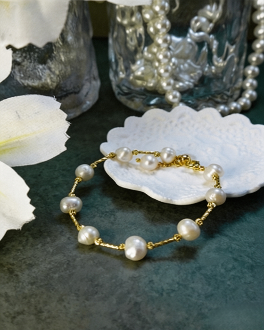 Baroque Pearl Twisted Chain Bracelet