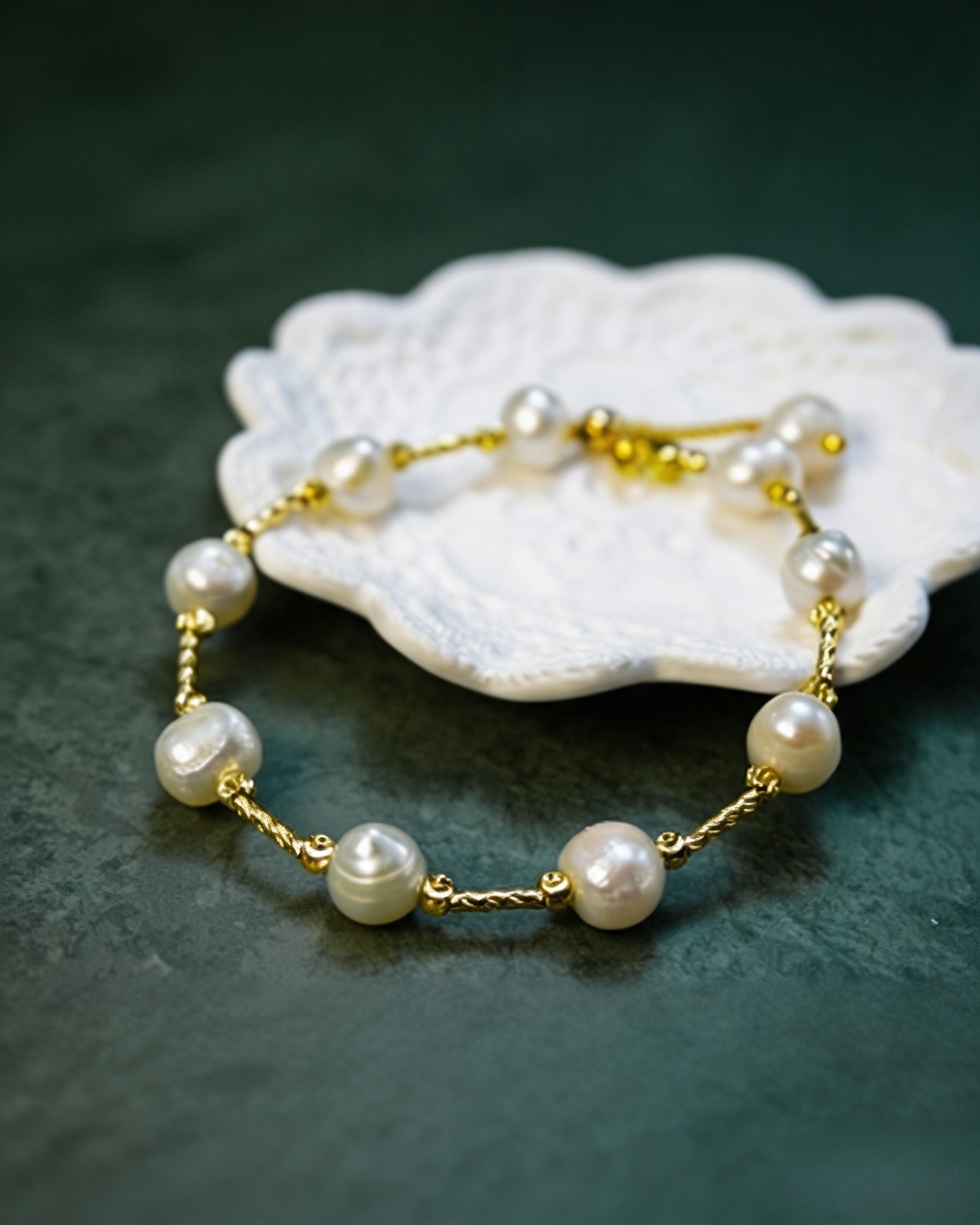 Baroque Pearl Twisted Chain Bracelet